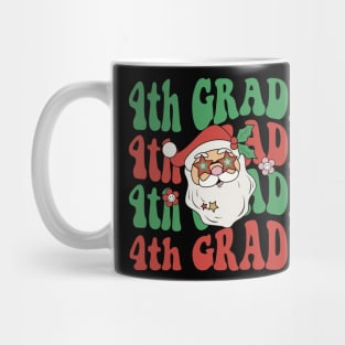 Christmas Teacher 4th Grade Santa Hat Back To School Mug